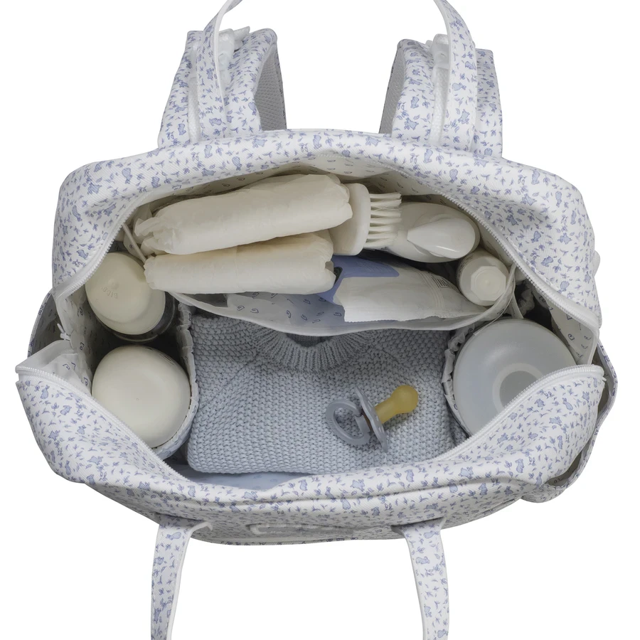 Mochila Maternidade Pasito a Pasito Maison Tender Coelhos - Azul