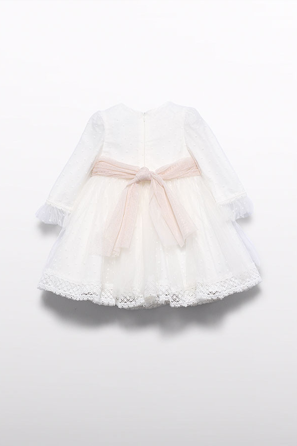 Vestido tule plissado bebé menina