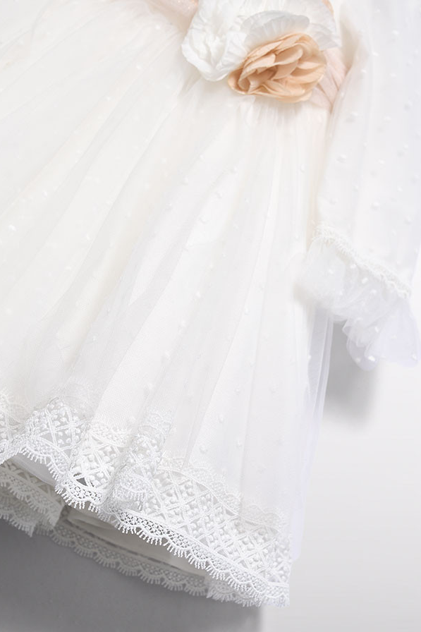 Vestido tule plissado bebé menina