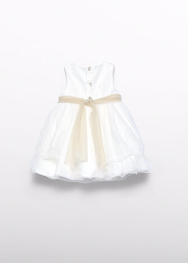 Vestido tule bordado para meninas