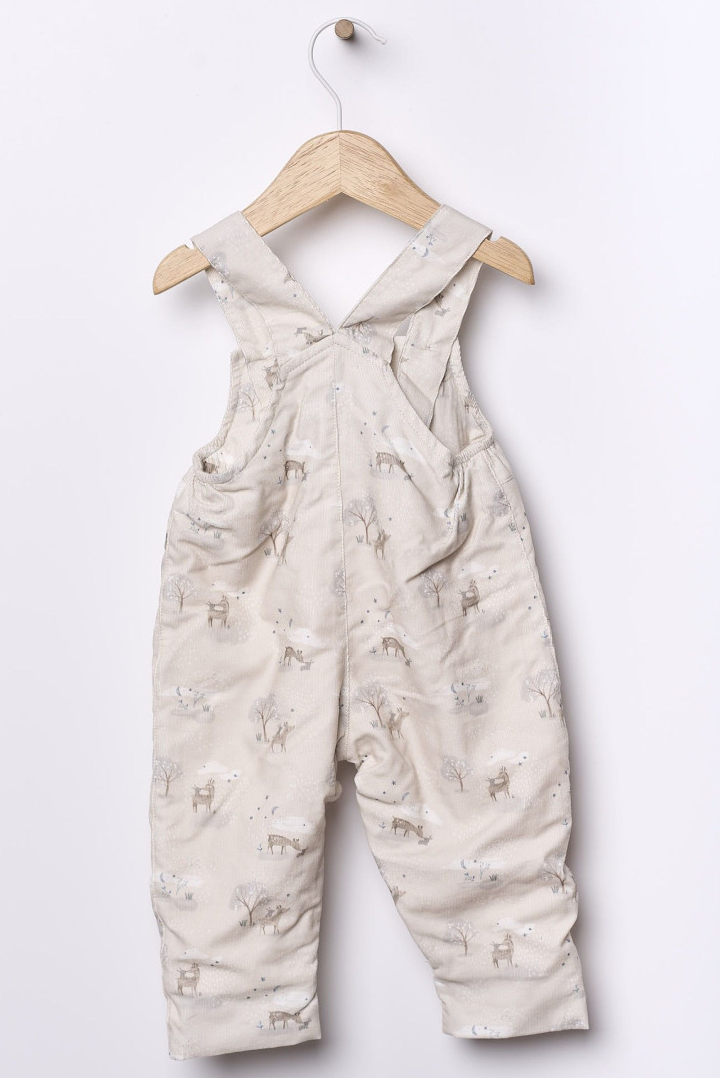 Jardineiras em bombazine com animais da floresta | BUNNY AND FRIENDS