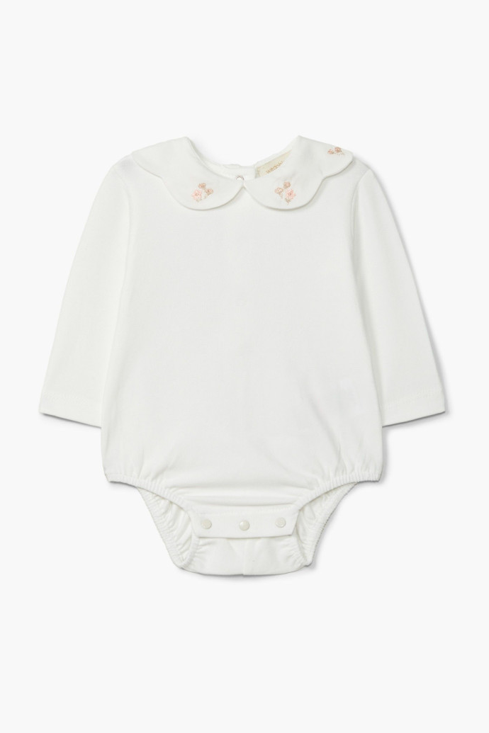 Body de manga comprida com gola redonda | BABY