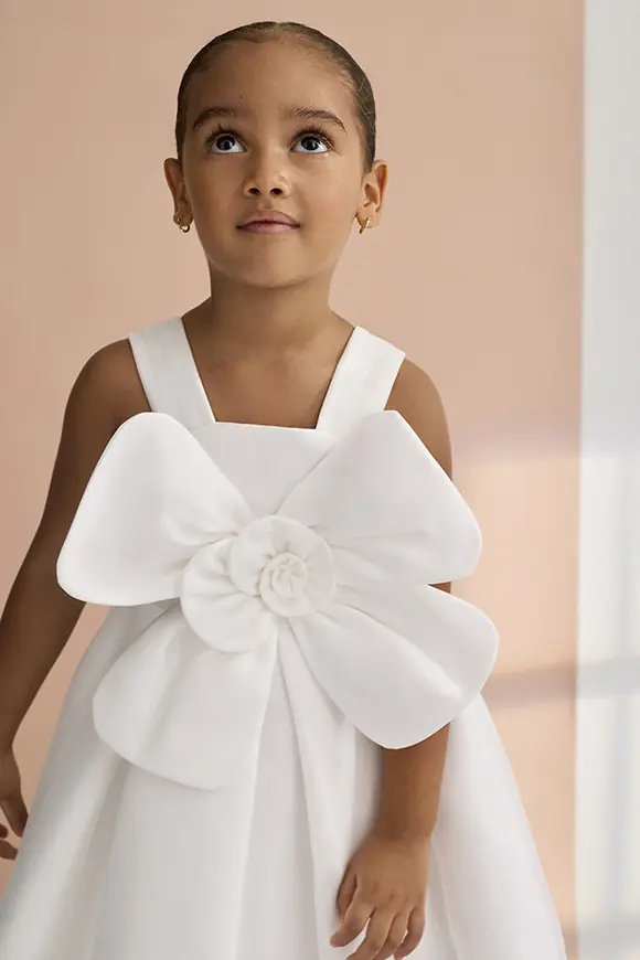 Vestido flor organza menina
