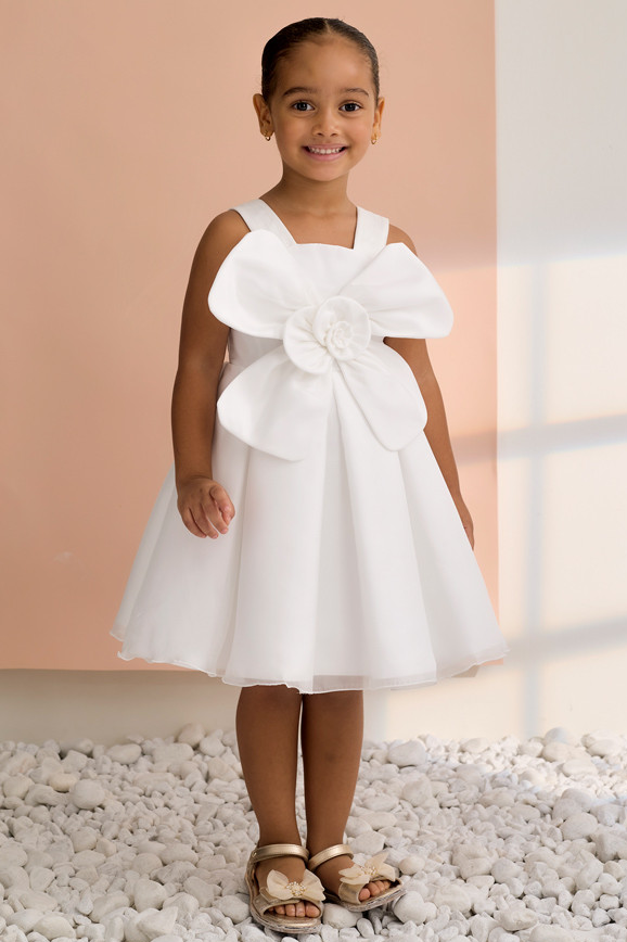 Vestido flor organza menina