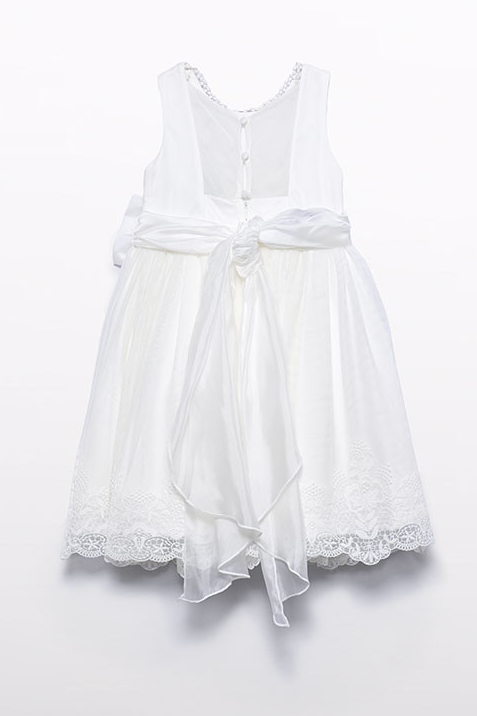 Vestido tule bordado laço menina