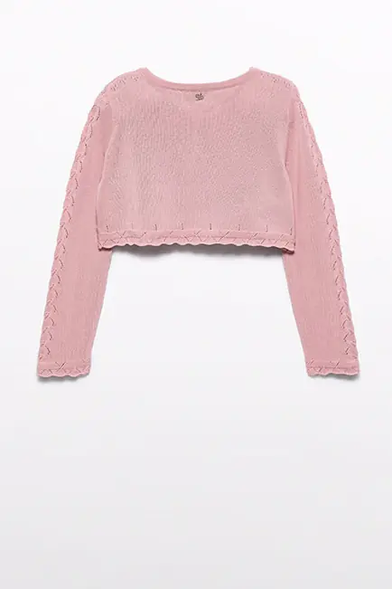 Bolero tricot rosa