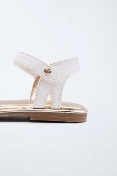 Sandália pele laço tule menina