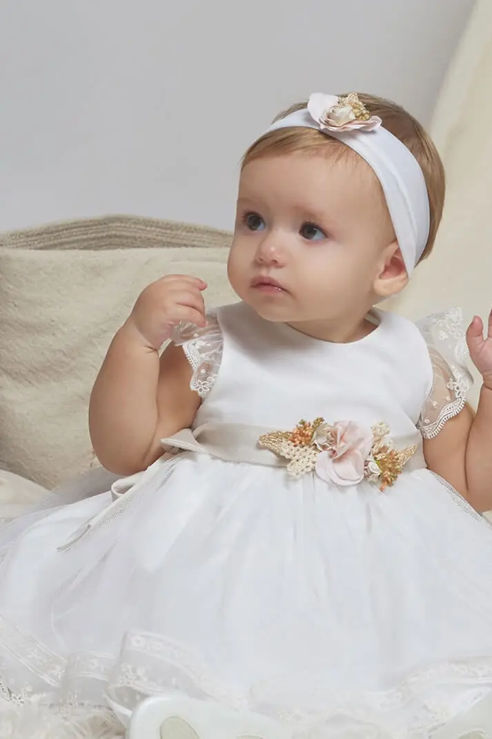 Vestido Batizado para bebé - Delicado e elegante