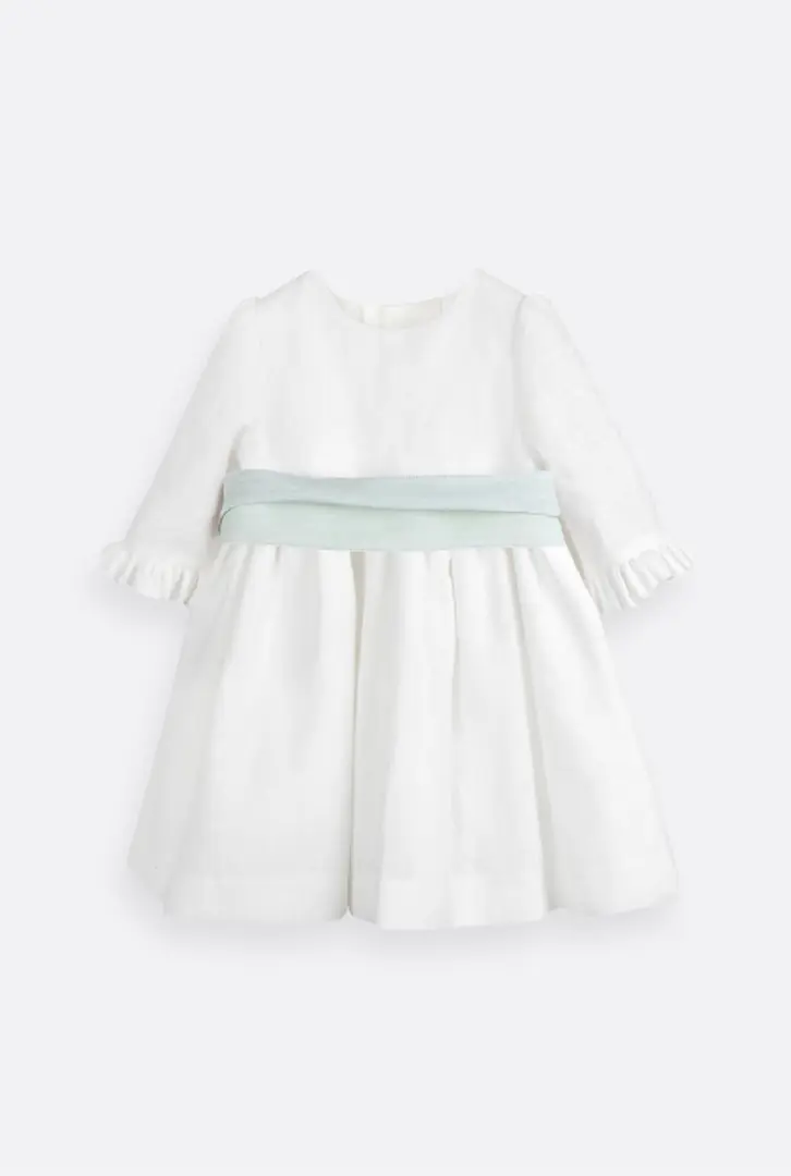 Vestido de cerimónia em linho para bebé