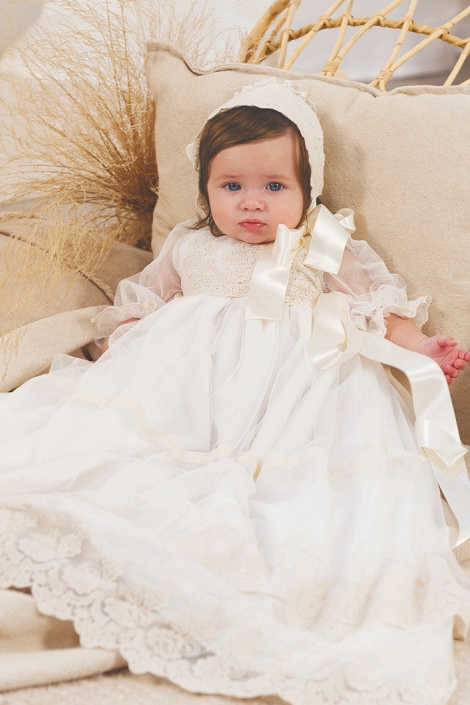 Vestido de batizado comprido