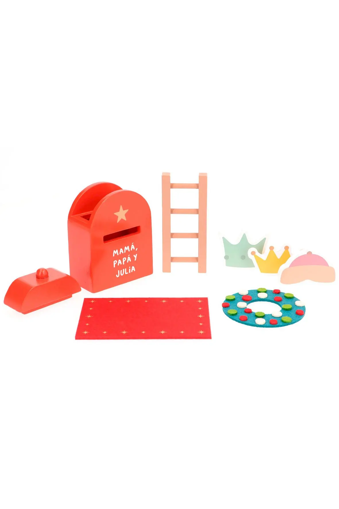 Porta mágica e caixa de correio com acessórios vermelhos Personalizáveis