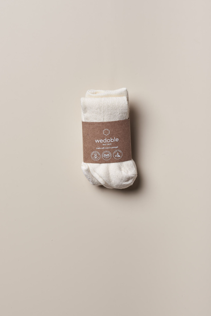 Collants de malha lisa para bebé - Pérola