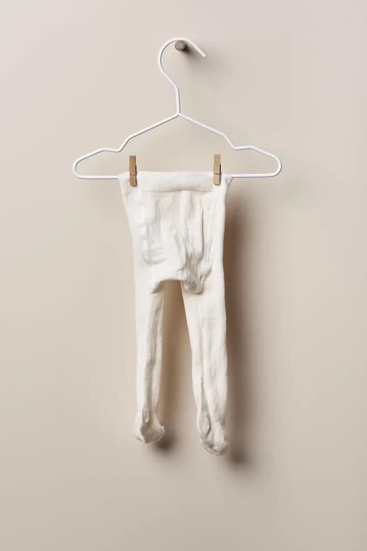 Collants de malha lisa para bebé - Pérola