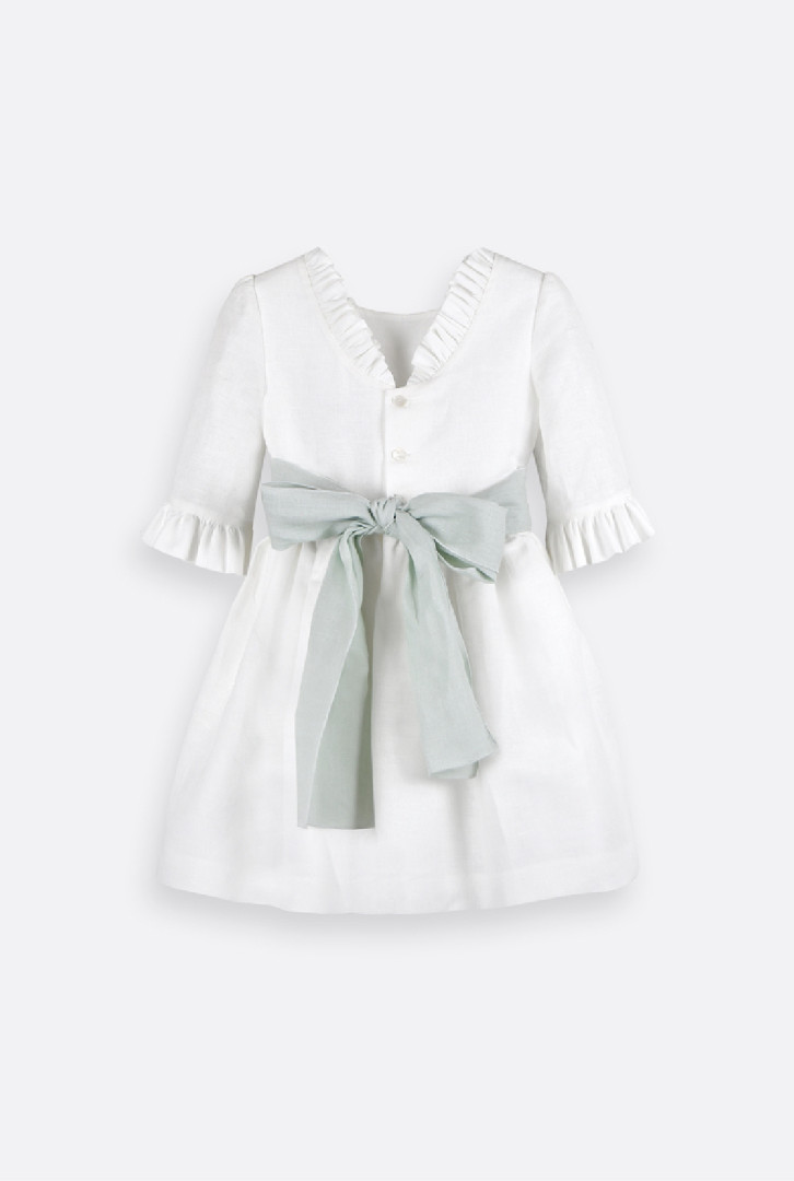 Vestido cerimónia para menina em linho