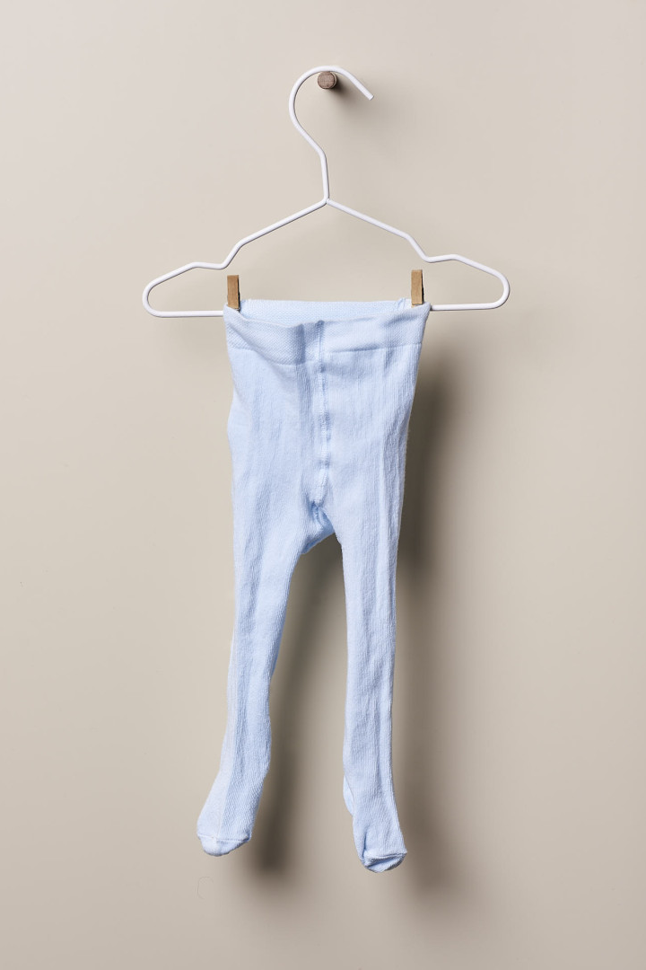 Collants de malha lisa para bebé - Azul