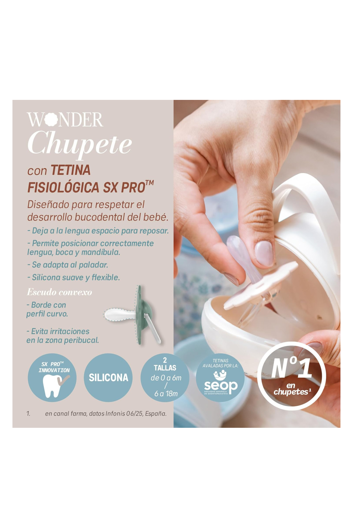 Suavinex – Chupeta Fisiológica SX Pro – Wonder 0-6m - Azul