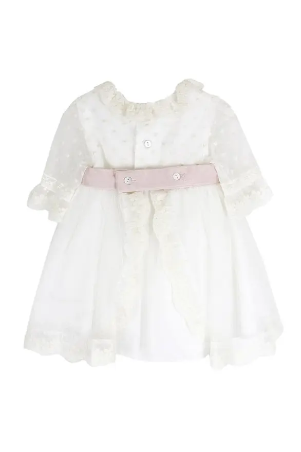 Vestido batizado com manga
