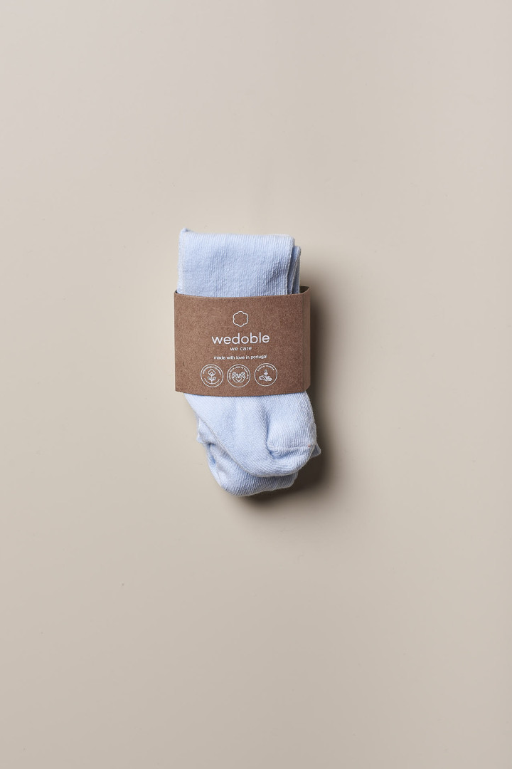 Collants de malha lisa para bebé - Azul