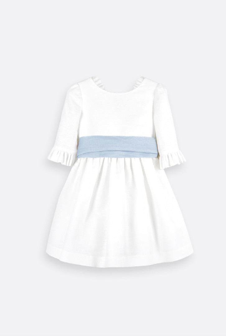 Vestido cerimónia para menina em linho
