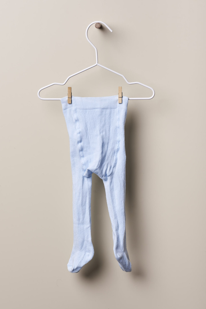 Collants de malha lisa para bebé - Azul