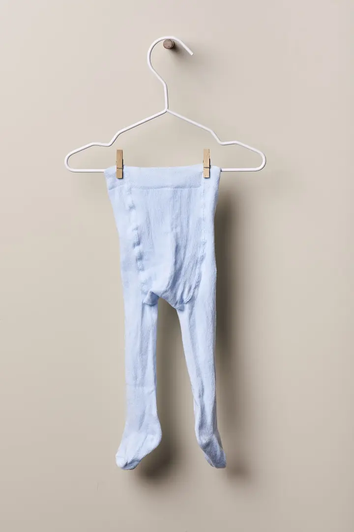 Collants de malha lisa para bebé - Azul