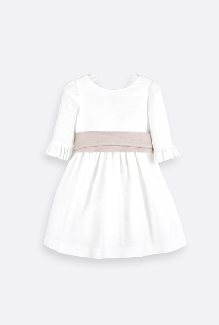 Vestido cerimónia para menina em linho