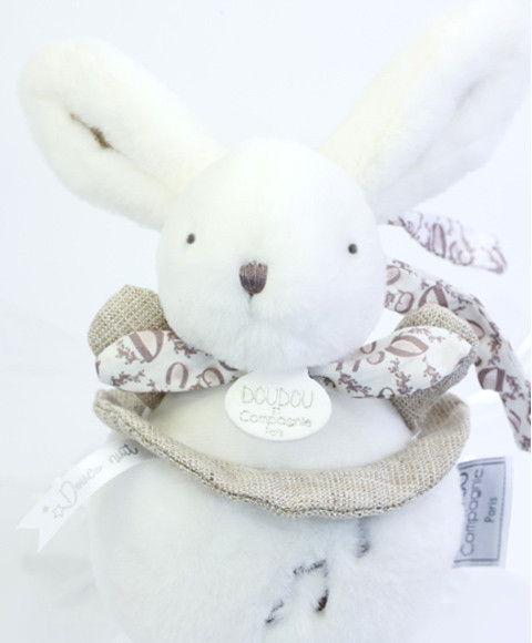 Caixa de música coelho - 20 cm - Branco