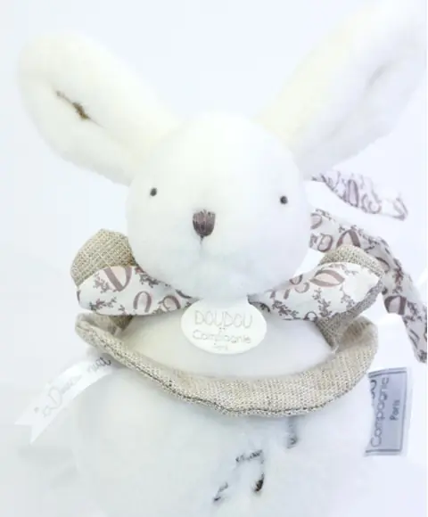 Caixa de música coelho - 20 cm - Branco