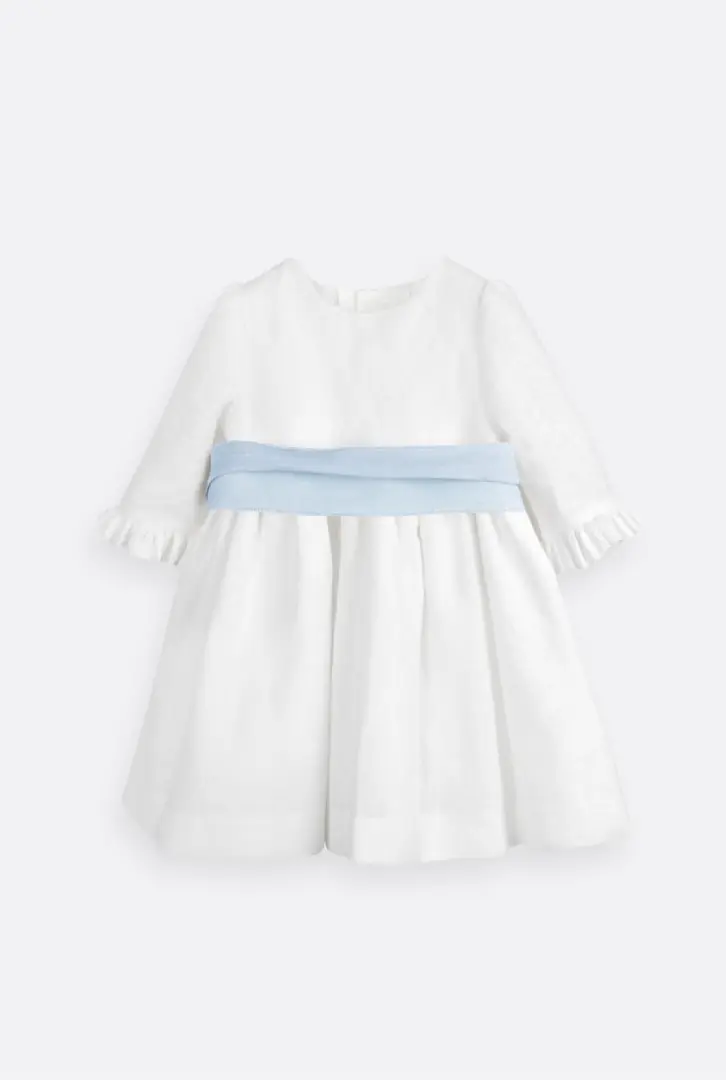 Vestido de cerimónia em linho para bebé