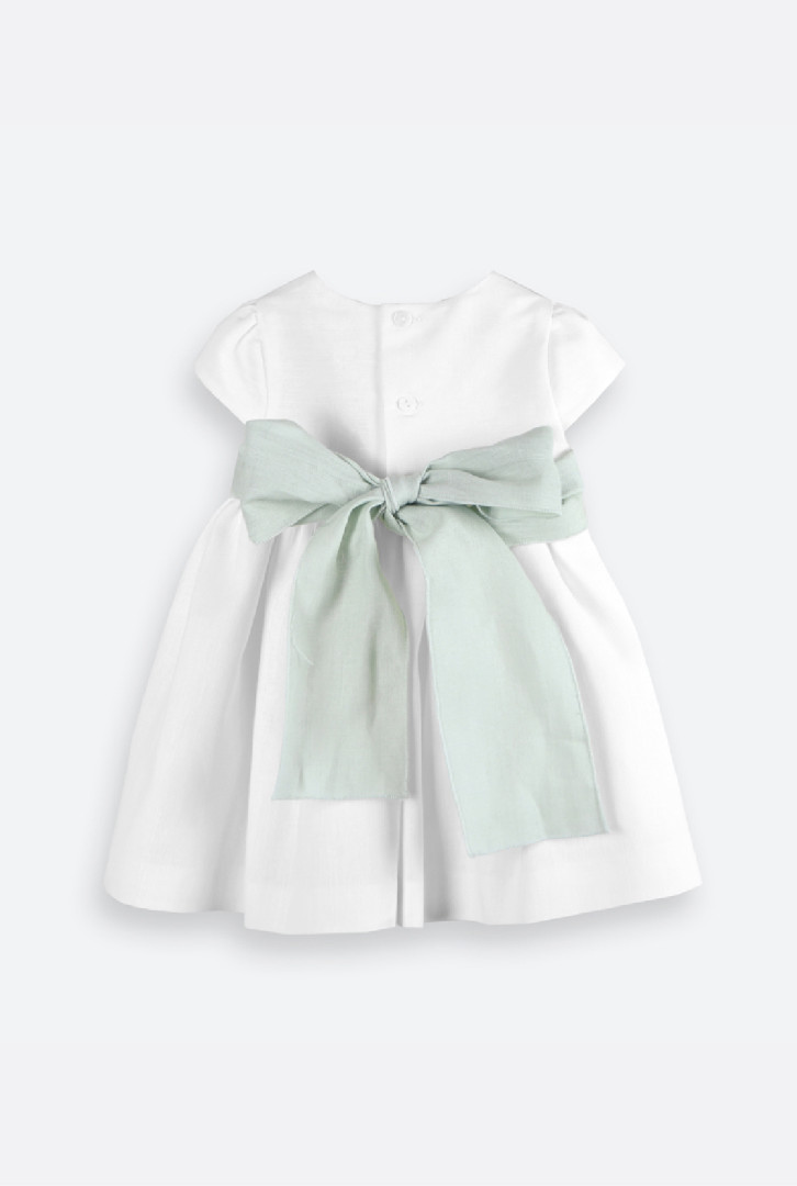 Vestido cerimónia linho para bebé