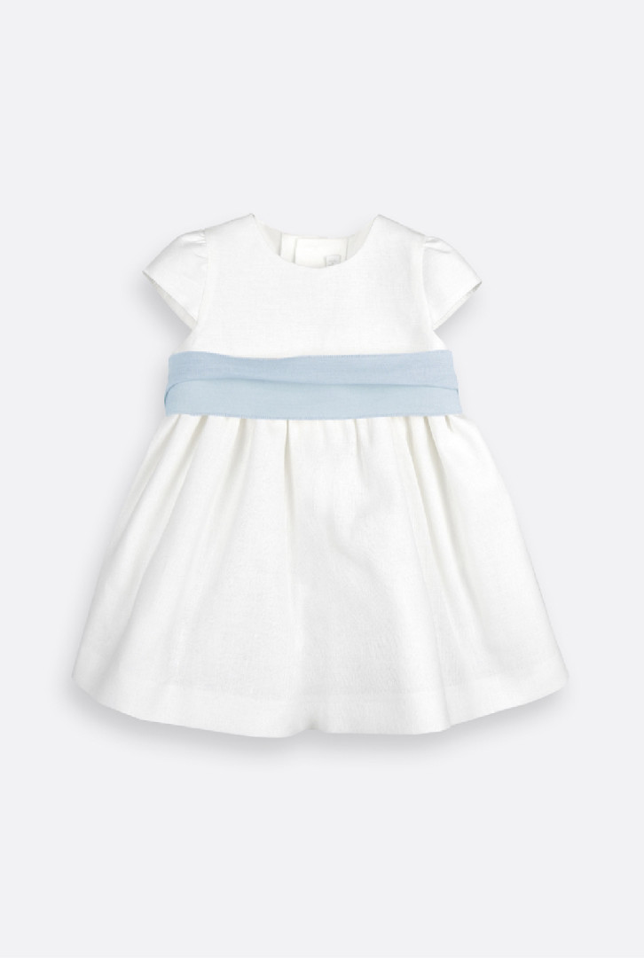 Vestido cerimónia linho para bebé