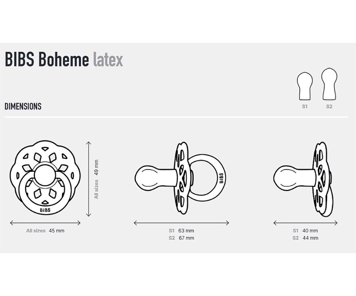 2 Chupetas 0-6 Meses - BIBS - Boheme Vanilla/Oak