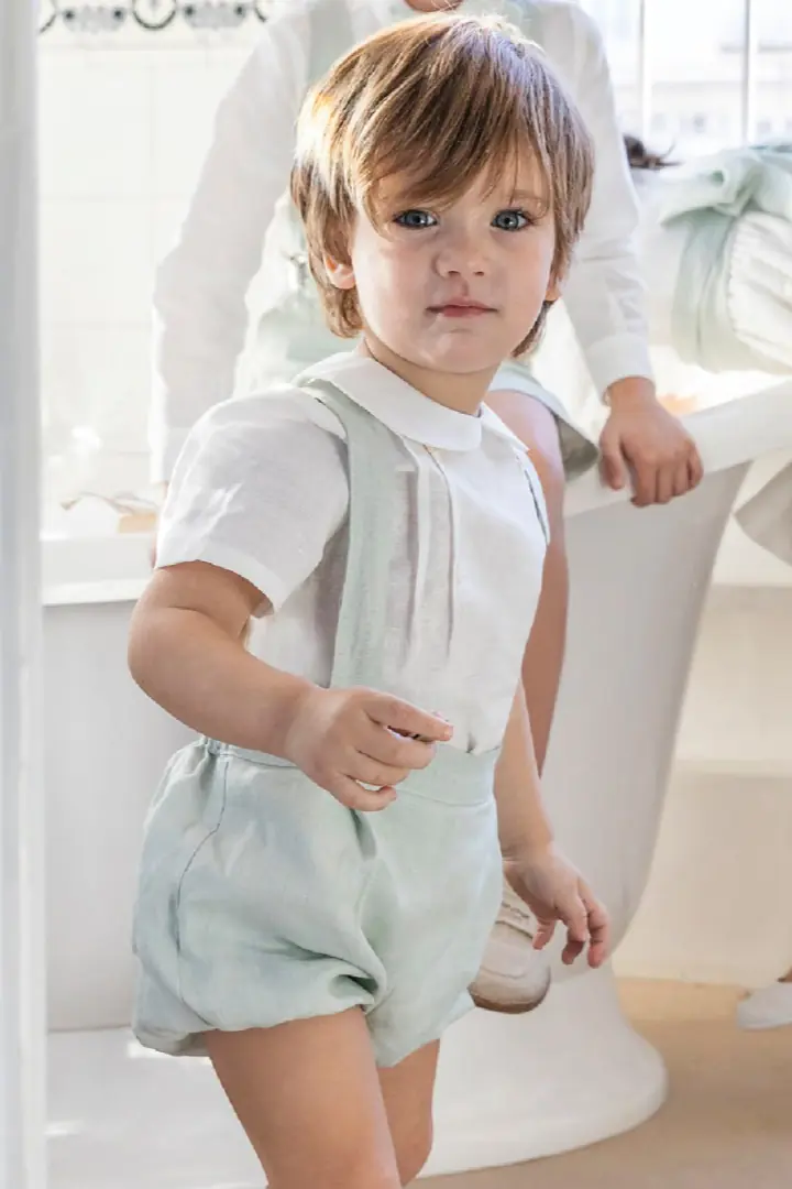 Conjunto de linho para batizado