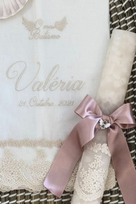 Conjunto acessórios batismo - Rosa
